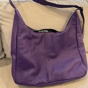 “Uncle bag” Purple Leather Shoulder Bag (Baggu inspired)